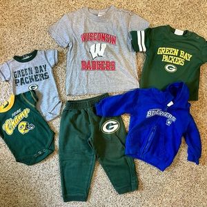 Wisconsin Packers Badgers Brewers little kids fan bundle